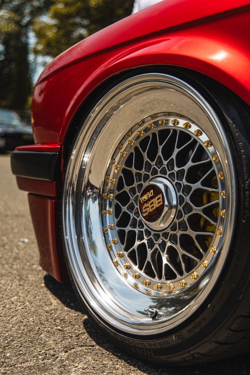 BBS wheel detail on red BMW